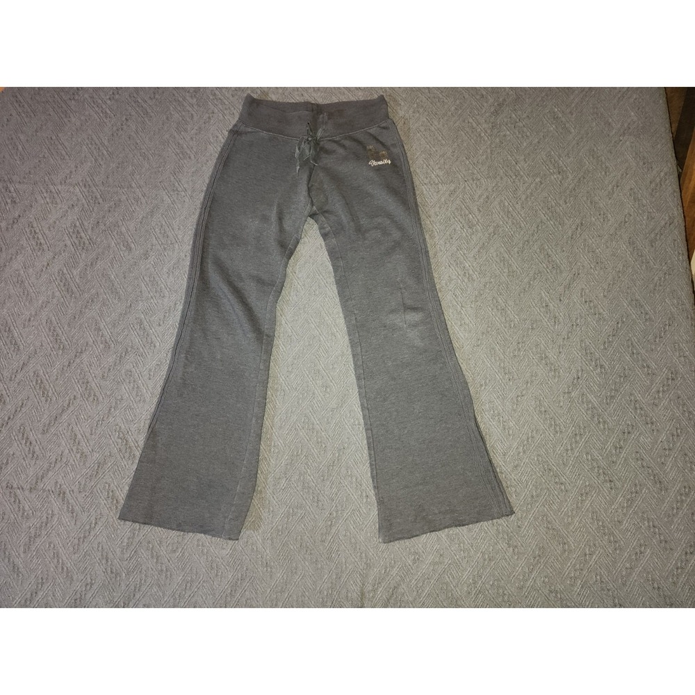 Derek Heart Women Gray Varsity Wide Leg Sweatpants Size M Casual Loung Preppy